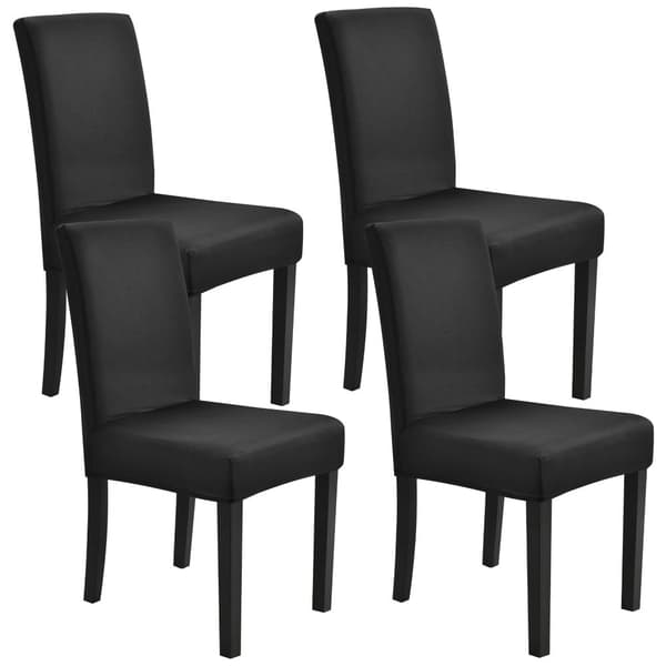 [neu.haus]® Stolbetræk sæt - 4 stk. - sort - stretch materiale til stol af forskellige størrelser