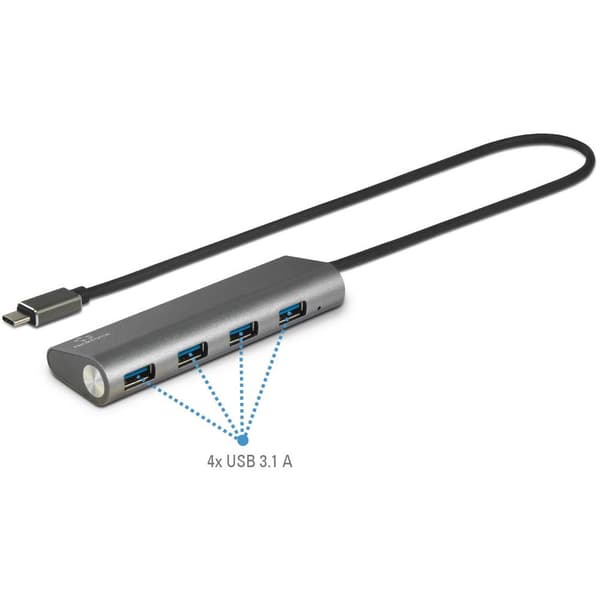 Renkforce 4 Port USB 3.1 Gen 1 hubb Aluminiumhölje Silver