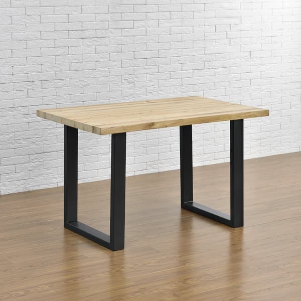 [en.casa]® Bordben sæt - 2 stk. - 60x72cm - metal - med gulvbeskyttelse - sort