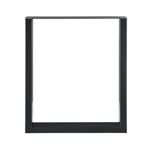 [en.casa]® Bordben sæt - 2 stk. - 60x72cm - metal - med gulvbeskyttelse - sort