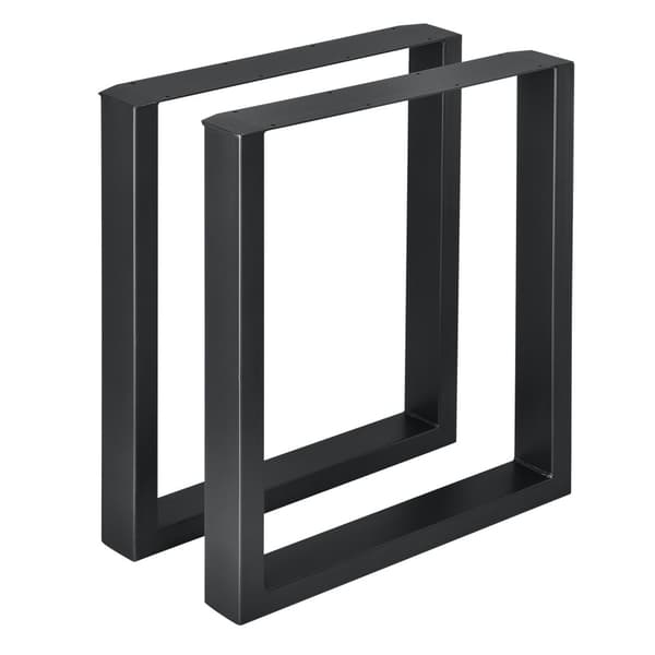 [en.casa]® Bordben sæt - 2 stk. - 60x72cm - metal - med gulvbeskyttelse - sort