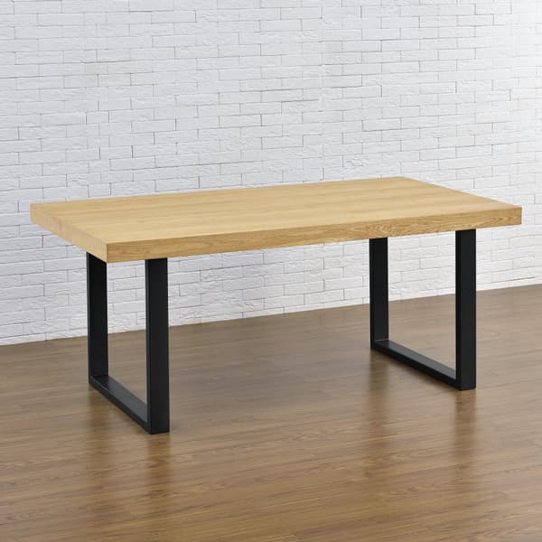 [en.casa]® Bordben sæt - 2 stk. - 80x72cm - metal - med gulvbeskyttelse - sort