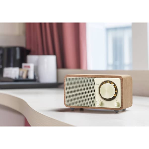 Bordsradio Sangean WR-7 Genuine Mini FM uppladdningsbart Valnöt