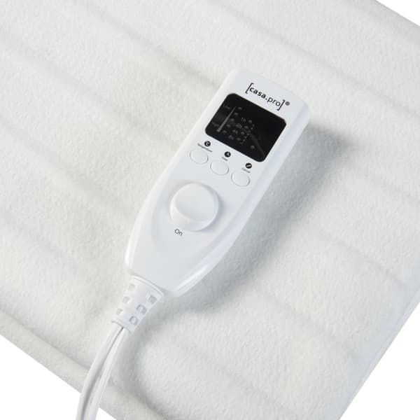 [casa.pro]® Elektrisk varmetæppe - dobbel - 160 x 140cm - 2x60W - 230V - 50Hz - Hvid