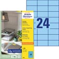 Miniatyrbild 1 av 4: Avery-Zweckform 3449 Universaletiketter 70 x 37 mm Papper Blå 2400 st Permanent Bläckstråleskrivare, Laser, Laser, färg
