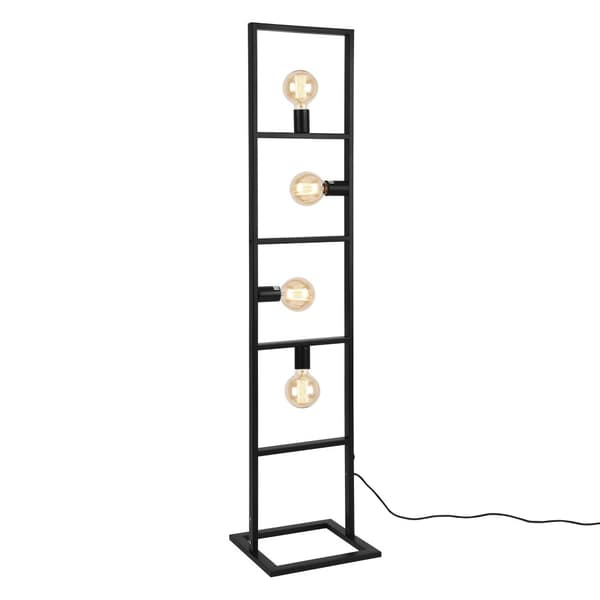 [lux.pro] ® Gulvlampe Plauen-142,5x31x31cm-metal-sort-230V-50Hz- 4xE27,max.60W