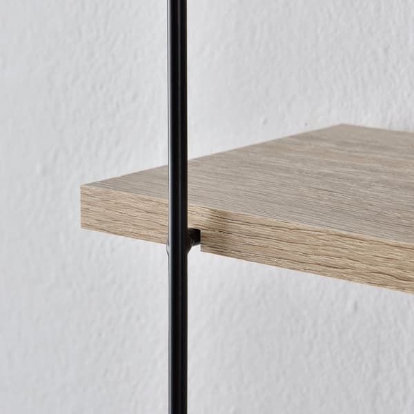 [en.casa]® Vägghylla-med 3 hyllplan-48x15x63,5cm-PVC-belagd MDF-trä optik