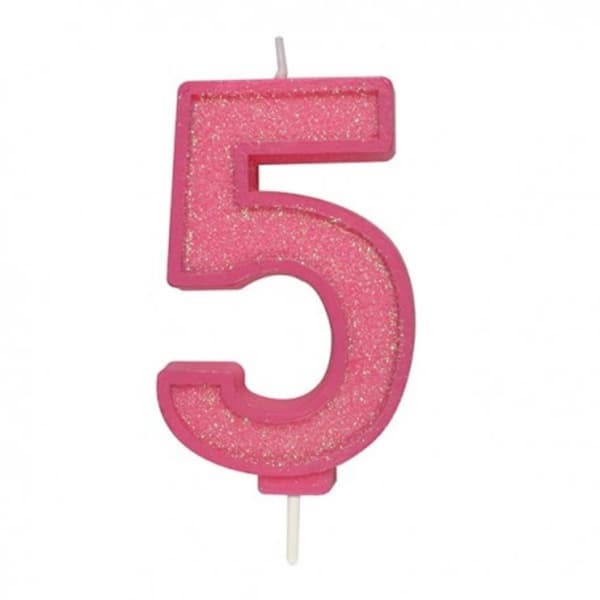 5 Stort Ljus Pink Sparkle 1 st