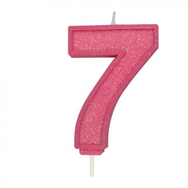 7 Stort Ljus Pink Sparkle 1 st