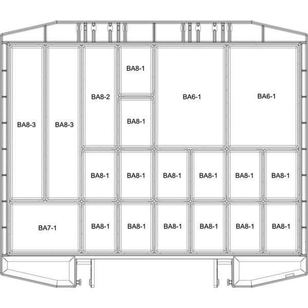 raaco Boxxser 80 8x8-20 Sortimentlåda (B x H x D) 465 x 78 x 401 mm Antal fack: 20 Innehåll 1 st