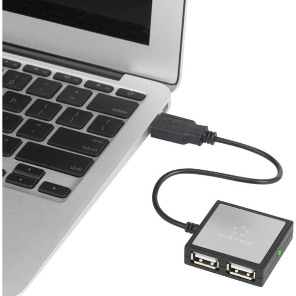Renkforce 4 Port USB 2.0-Hub Silver