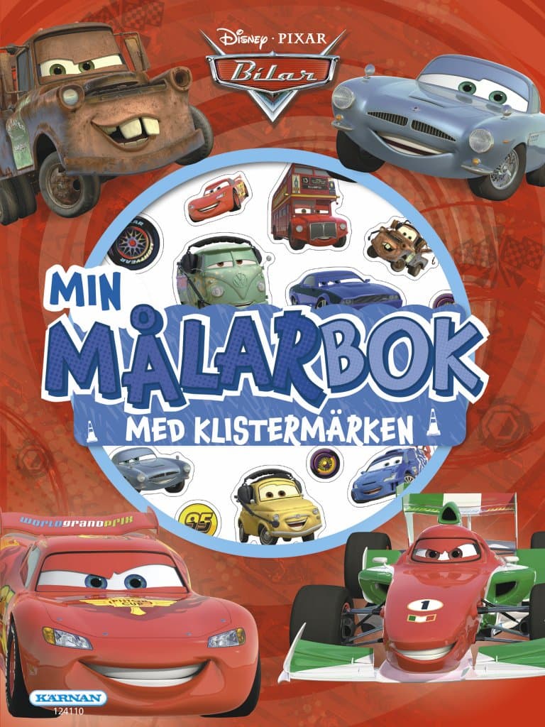 Bilar målarbok med klistermärken