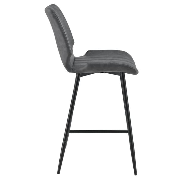 [en.casa]® Barstol Planica sæt 4 - 102,5x46,5x51cm - alcantara kunstlæder / metal - mørkegrå