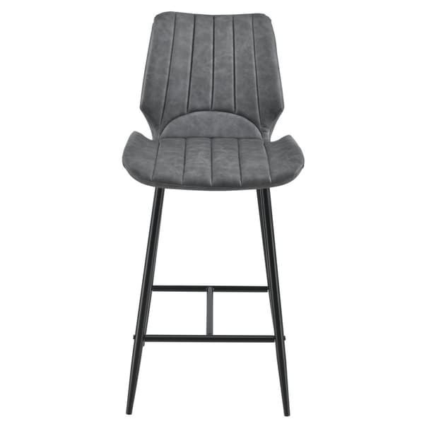 [en.casa]® Barstol Planica sæt 6 stk. - 102,5x46,5x51cm - alcantara kunstlæder / metal - mørkegrå