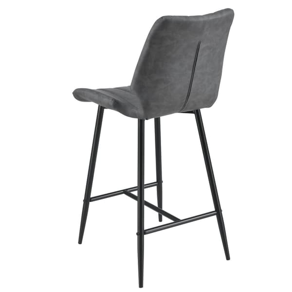 [en.casa]® Barstol Planica sæt 6 stk. - 102,5x46,5x51cm - alcantara kunstlæder / metal - mørkegrå