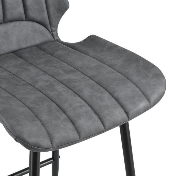 [en.casa]® Barstol Planica sæt 6 stk. - 102,5x46,5x51cm - alcantara kunstlæder / metal - mørkegrå