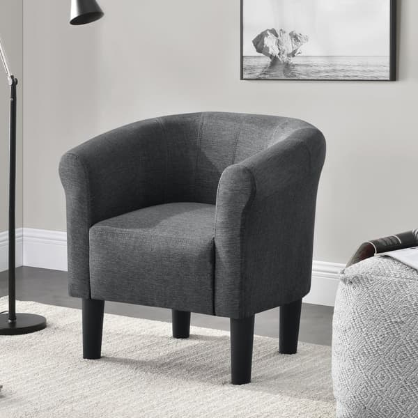 [en.casa] Lænestol - 70x70x58cm - tekstil - mørkegrå