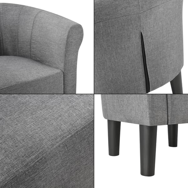 Fåtölj Jelgava 70x70x58cm grå textil [en.casa]