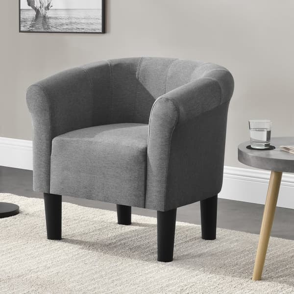 Fåtölj Jelgava 70x70x58cm grå textil [en.casa]