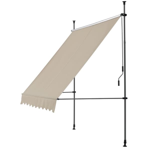 Terassmarkis 300x120x200 300cm beige/sandfärg ingen väggborrning [pro.tec]
