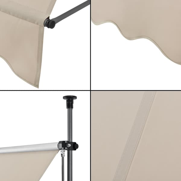 Terassmarkis 300x120x200 300cm beige/sandfärg ingen väggborrning [pro.tec]