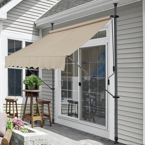 Terassmarkis 300x120x200 300cm beige/sandfärg ingen väggborrning [pro.tec]