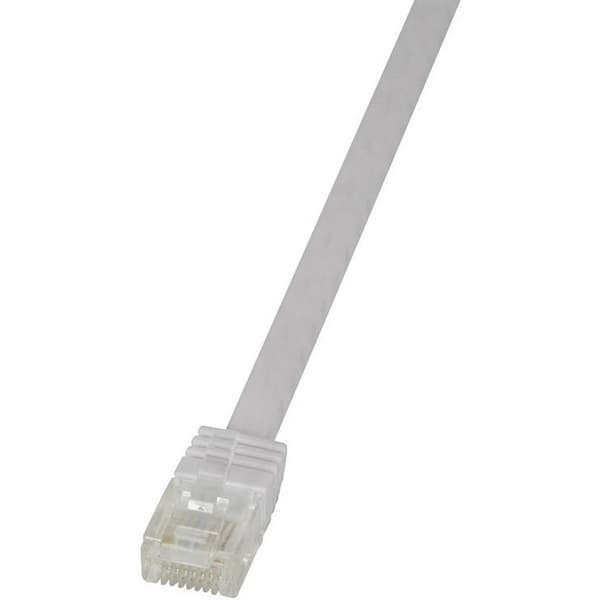 LogiLink CF2091U RJ45 Nätverkkabel, Patchkabel CAT 6 U/UTP 10.00 m Vit Högflexibel 1 st