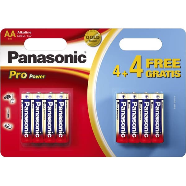 Panasonic Pro Power 4+4 Batteri AA (R6) Alkaliskt 1.5 V 8 st