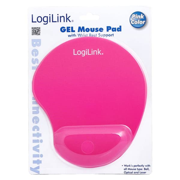 LogiLink ID0027P Musmatta med handledsstöd Ergonomisk Rosa