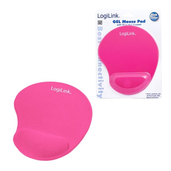 LogiLink ID0027P Musmatta med handledsstöd Ergonomisk Rosa