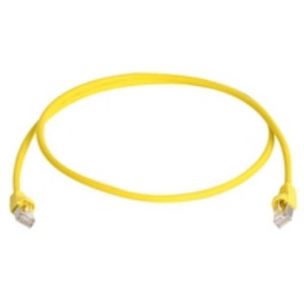 Telegärtner 100008266 RJ45 Nätverkkabel, Patchkabel CAT 6A S/FTP 2.00 m Gul Flamskyddsmedel, med låsskydd, Flamskyddsme