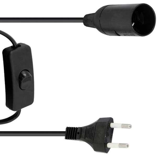 Eurolite 51100666 Lampsockel E27 230 V 60 W med eurokontakt, med vippströmbrytare