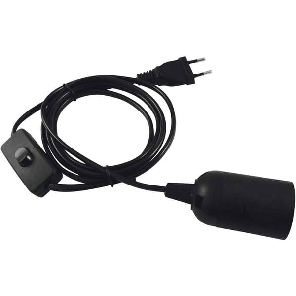 Eurolite 51100666 Lampsockel E27 230 V 60 W med eurokontakt, med vippströmbrytare