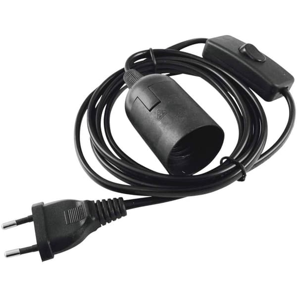 Eurolite 51100666 Lampsockel E27 230 V 60 W med eurokontakt, med vippströmbrytare