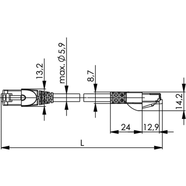 Telegärtner 100008263 RJ45 Nätverkkabel, Patchkabel CAT 6A S/FTP 2.00 m Grön Flamskyddsmedel, Halogenfri, UL-certifiera