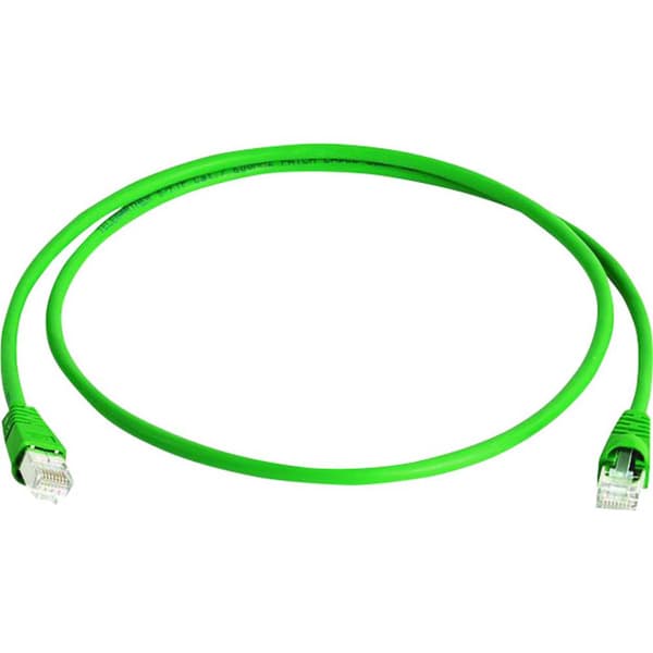 Telegärtner 100008263 RJ45 Nätverkkabel, Patchkabel CAT 6A S/FTP 2.00 m Grön Flamskyddsmedel, Halogenfri, UL-certifiera
