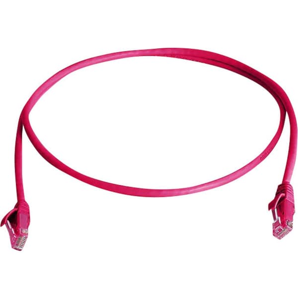 Telegärtner 100008052 RJ45 Nätverkkabel, Patchkabel CAT 6 U/UTP 1.00 m Röd Flamskyddsmedel, Halogenfri 1 st