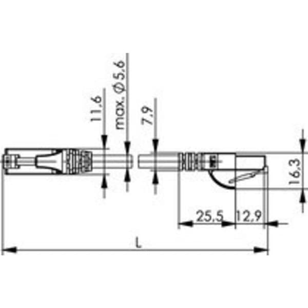 Telegärtner 100008058 RJ45 Nätverkkabel, Patchkabel CAT 6 U/UTP 1.00 m Svart Flamskyddsmedel, Halogenfri 1 st