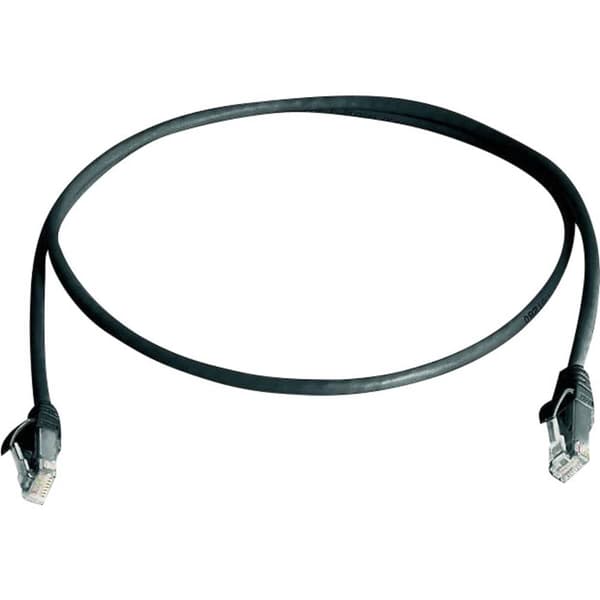 Telegärtner 100008058 RJ45 Nätverkkabel, Patchkabel CAT 6 U/UTP 1.00 m Svart Flamskyddsmedel, Halogenfri 1 st