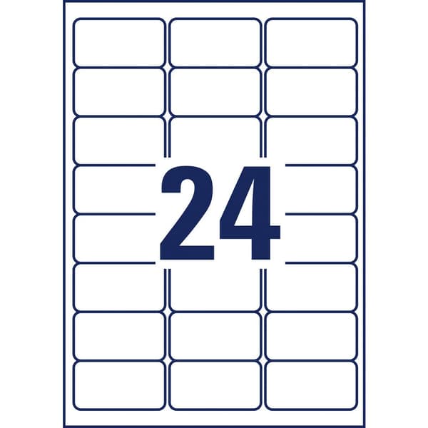 Avery-Zweckform L7912-10 63.5 x 33.9 mm Polyetenfilm Vit 240 st Permanent Folieetiketter