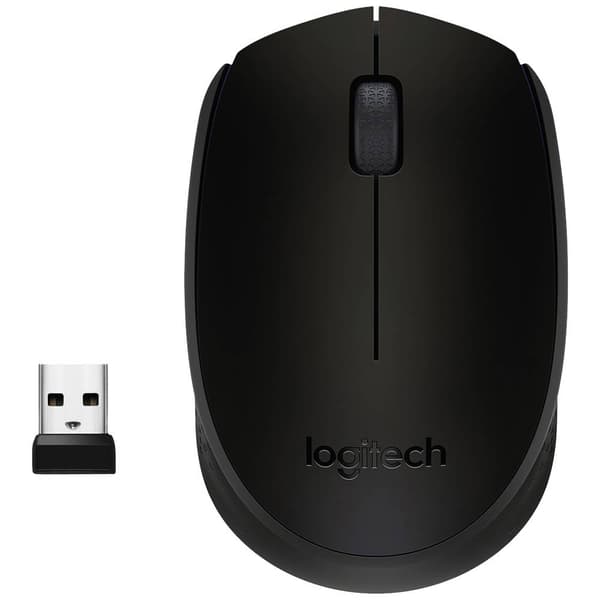 Logitech M171 WiFi mus Sladdlös, Trådlös Optisk Svart, Grå 3 Knappar 1000 dpi