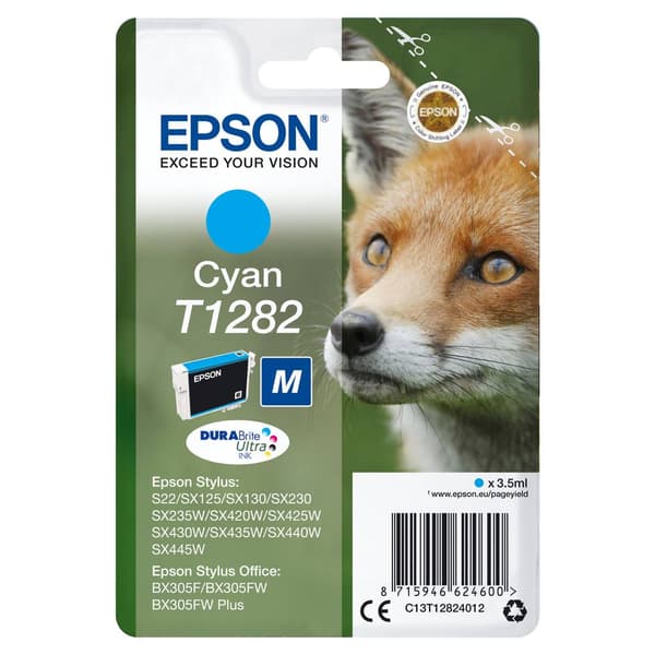 Epson Bläck T1282 Original Cyan C13T12824012