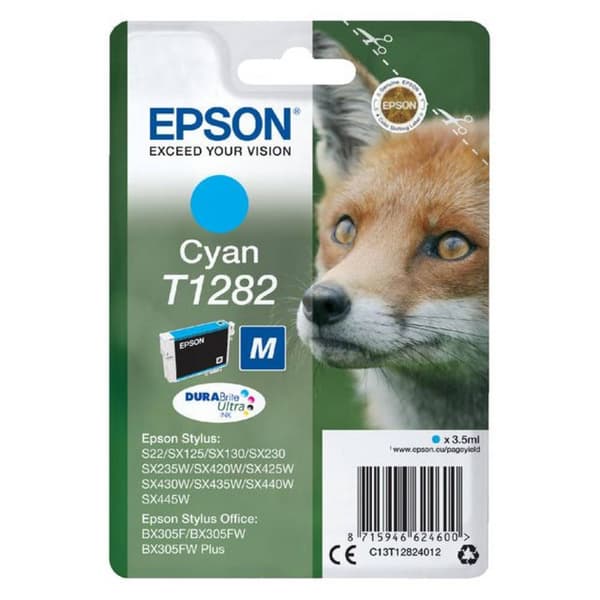 Epson Bläck T1282 Original Cyan C13T12824012