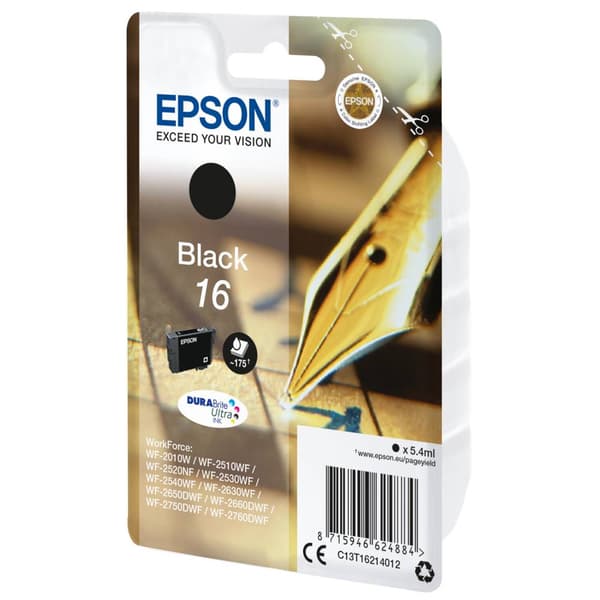 Epson Bläck T1621, 16 Original Svart C13T16214012