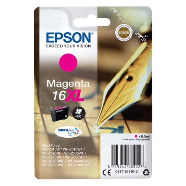 Epson Bläck T1633, 16XL Original Magenta C13T16334012