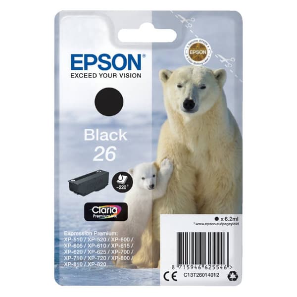 Epson Bläck T2601, 26 Original Svart C13T26014012
