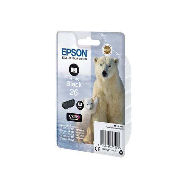 Epson Bläck T2611, 26 Original Foto Svart C13T26114012