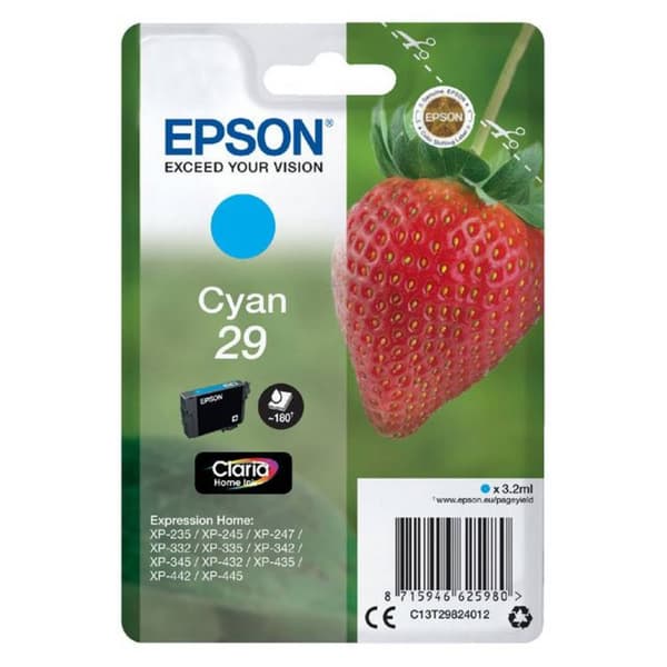 Epson Bläck T2982, 29 Original Cyan C13T29824012
