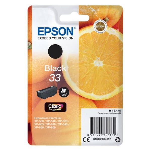 Epson Bläck T3331, 33 Original Svart C13T33314012