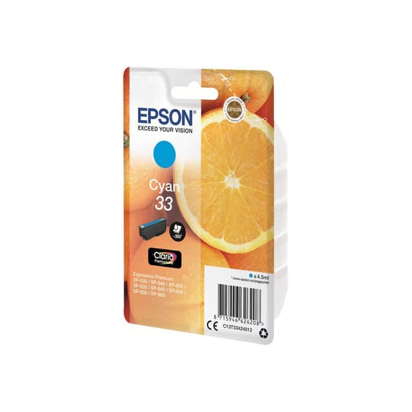 Epson Bläck T3342, 33 Original Cyan C13T33424012
